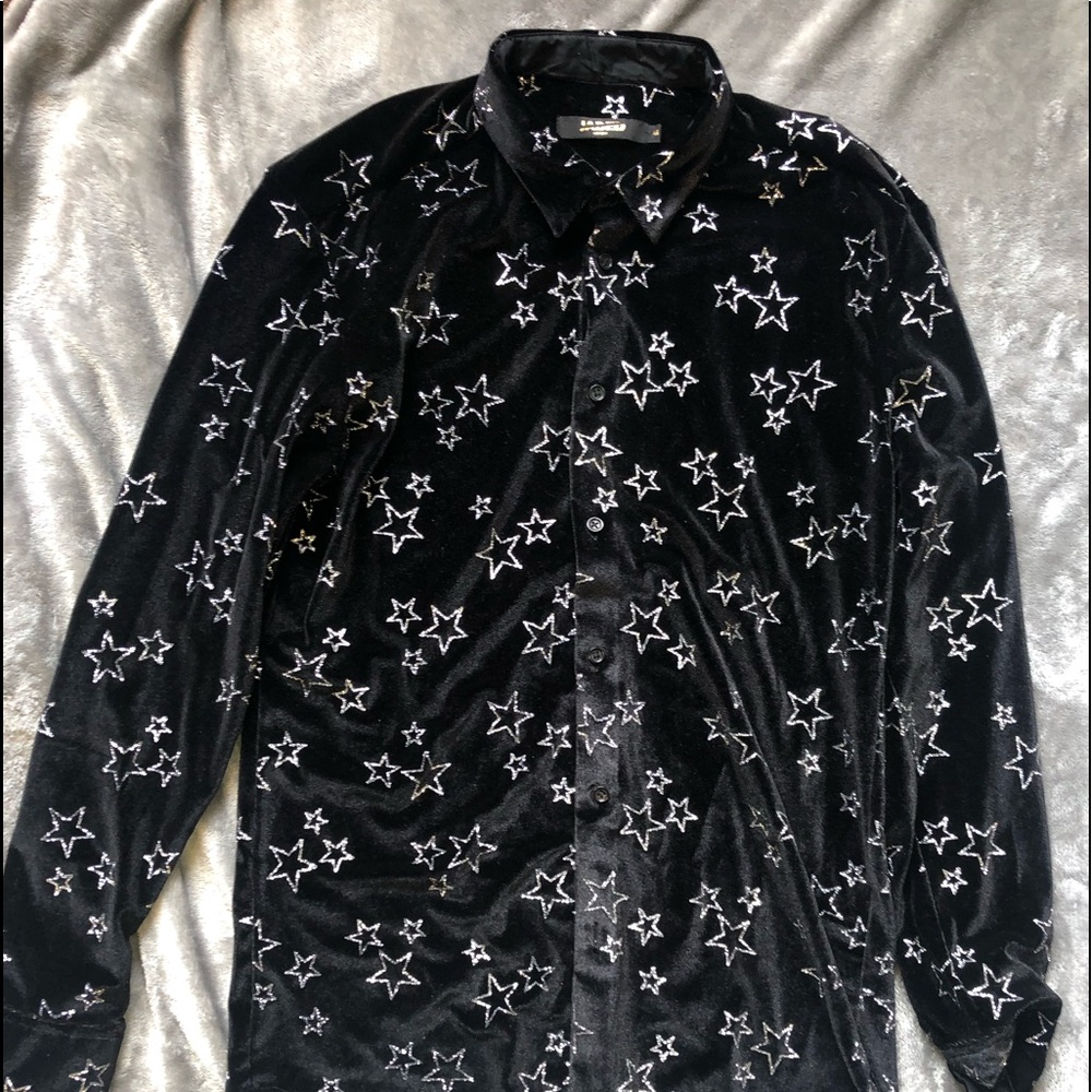 Glitter Stars Velvet Collard Shirt